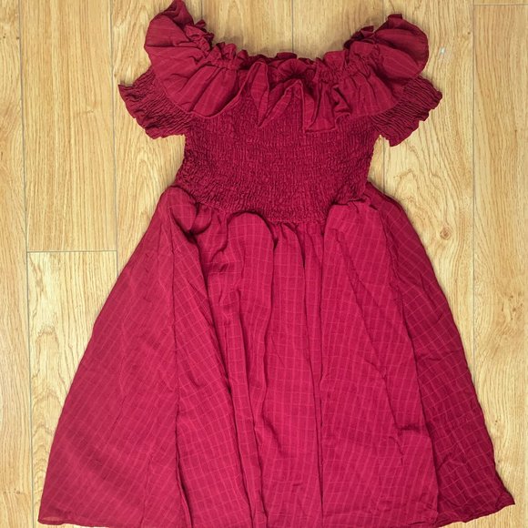Off Shoulder Summer Dress Red - Picture 8 of 8